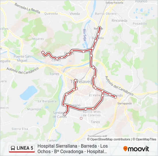 LINEA 5 Bus Line Map