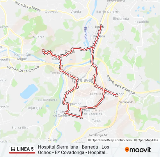 LINEA 5 Bus Line Map