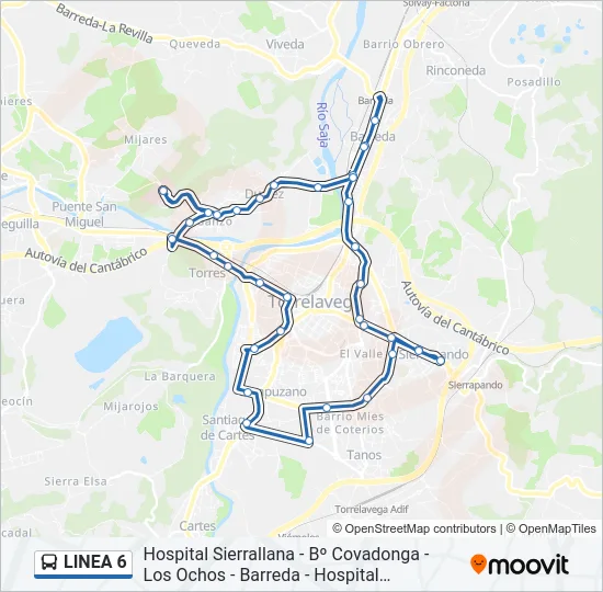 LINEA 6 Bus Line Map