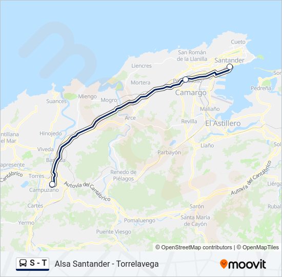 Mapa de S - T de autobús
