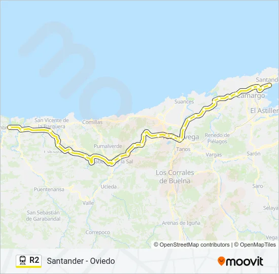 R2 Train Line Map
