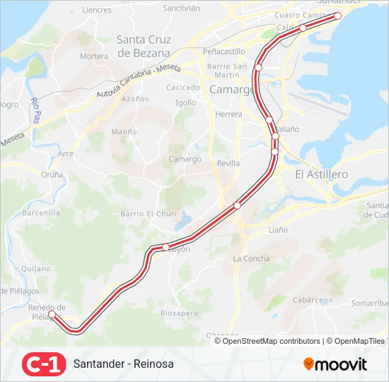 C1 Train Line Map