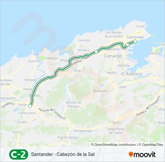 C2 Train Line Map