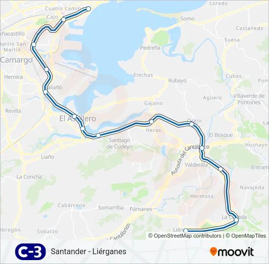 C3 tren Mapa de línia