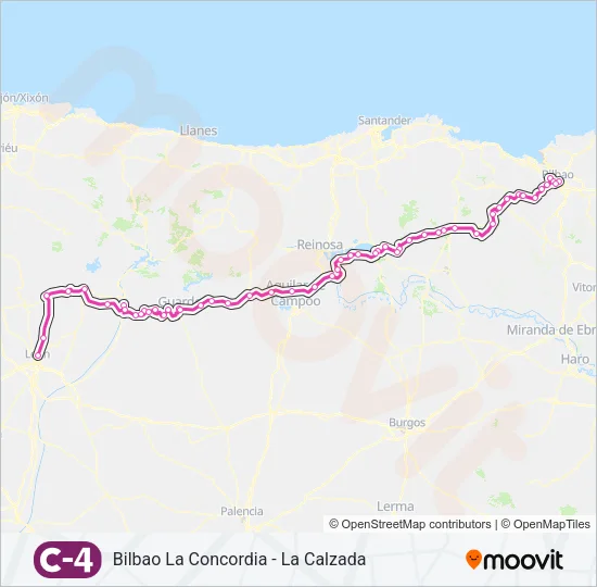C4 tren Mapa de línia
