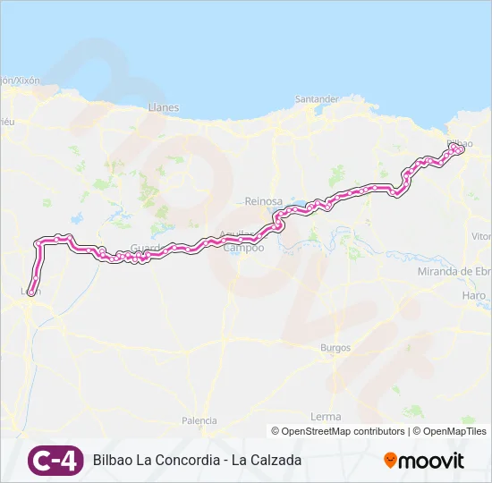 C4 tren Mapa de línia
