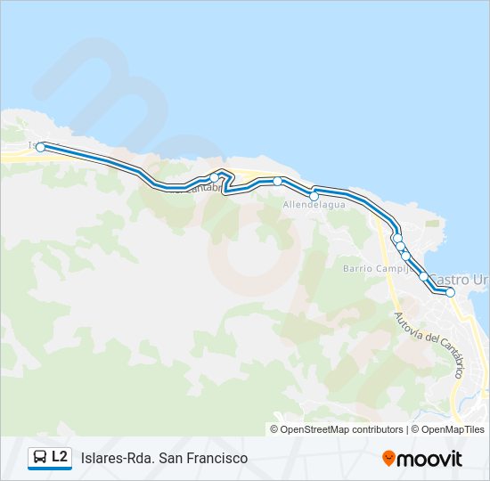 Mapa de L2 de autobús