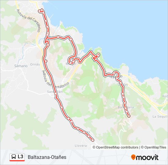 L3 bus Mapa de línia