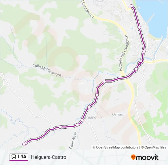 L4A Bus Line Map