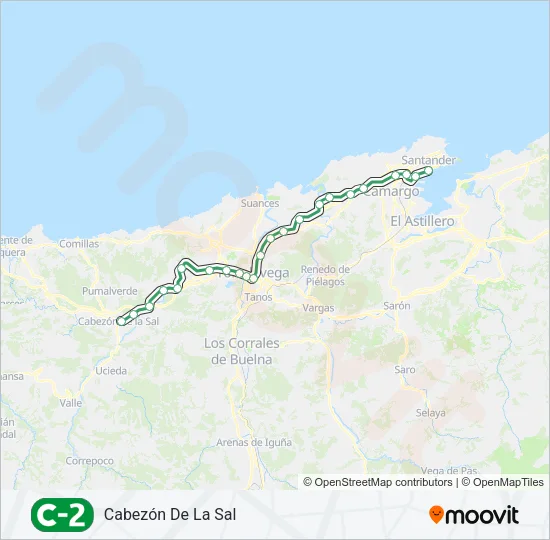 C2 tren Mapa de línia