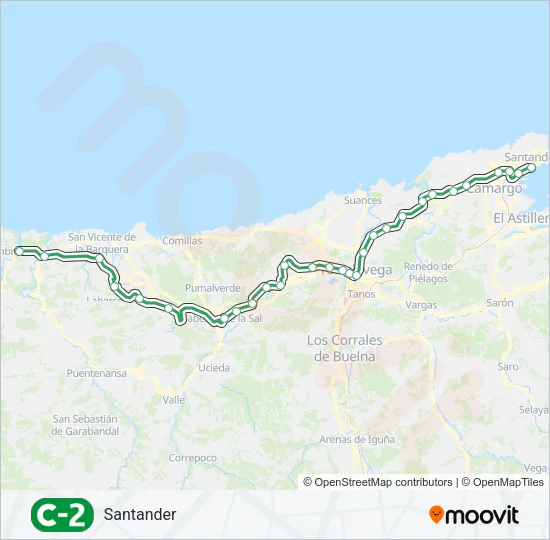 C2 Train Line Map