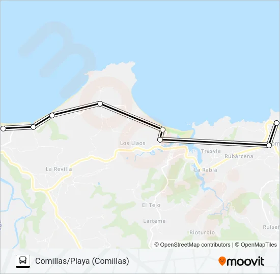 COMILLAS-SAN VICENTE (PLAYAS) Bus Line Map