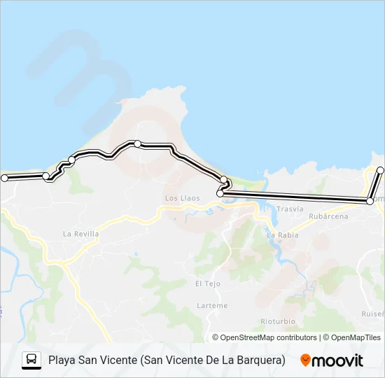 COMILLAS-SAN VICENTE (PLAYAS) Bus Line Map