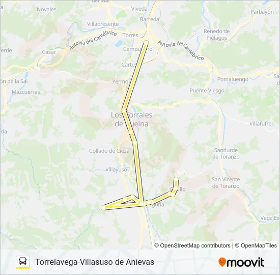 TORRELAVEGA-VILLASUSO DE ANIEVAS Bus Line Map