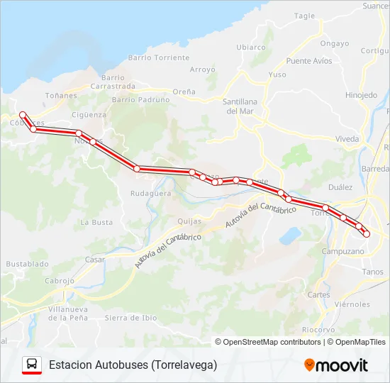 TORRELAVEGA-COBRECES Bus Line Map