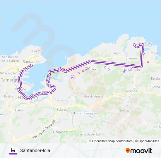 SANTANDER-ISLA Bus Line Map