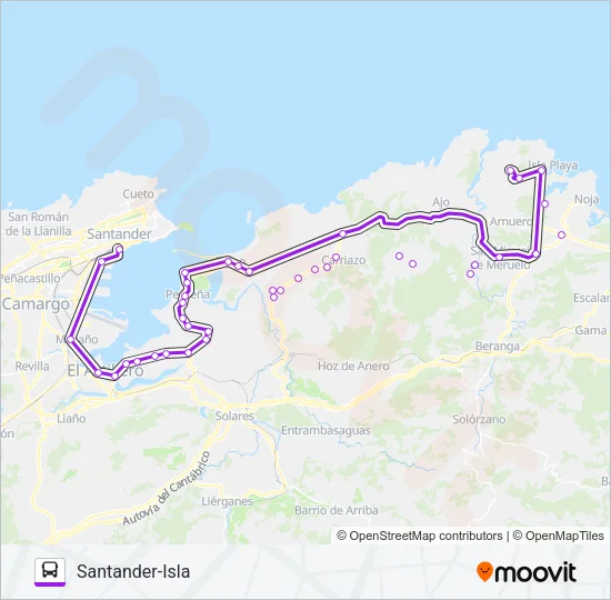 SANTANDER-ISLA Bus Line Map