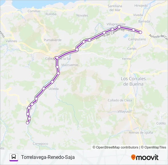TORRELAVEGA-RENEDO-SAJA Bus Line Map