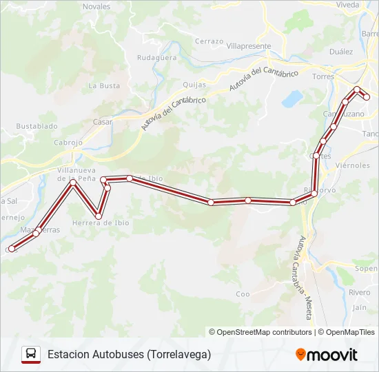 TORRELAVEGA-COS Bus Line Map