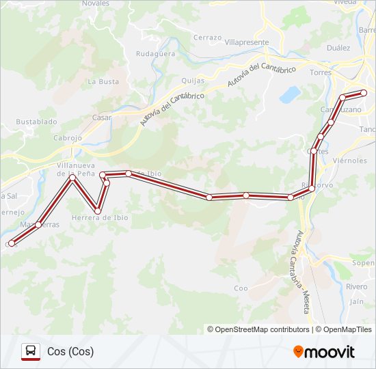 TORRELAVEGA-COS bus Line Map