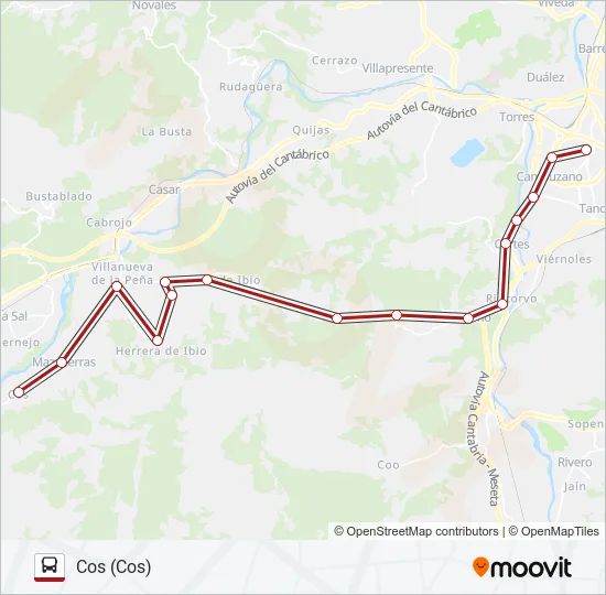 TORRELAVEGA-COS Bus Line Map