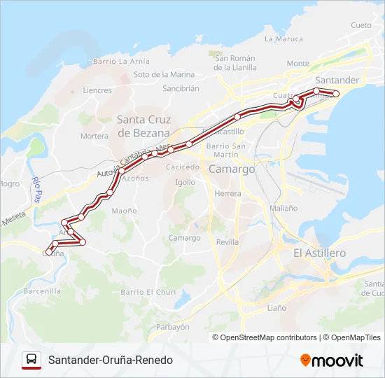 SANTANDER-ORUÑA-RENEDO Bus Line Map