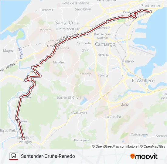 SANTANDER-ORUÑA-RENEDO Bus Line Map
