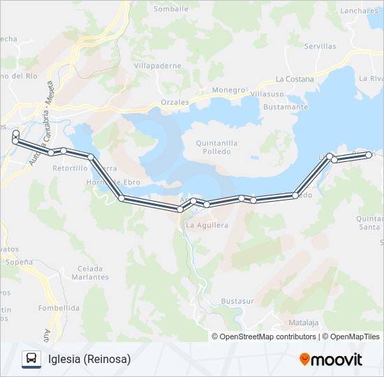 Mapa de REINOSA-BIMON de autobús