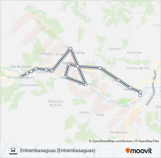 Mapa de REINOSA-ALTO CAMPOO de autobús