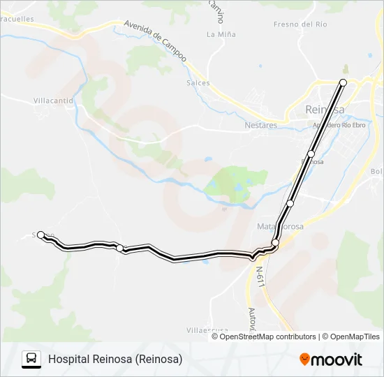 REQUEJO-SOANO Bus Line Map