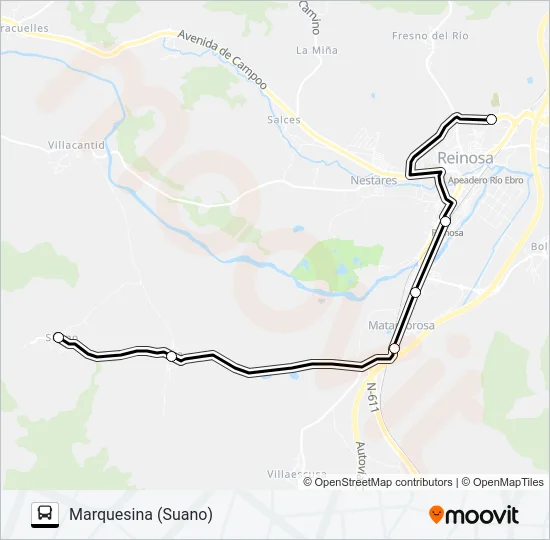 REQUEJO-SOANO Bus Line Map