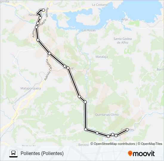 Mapa de REINOSA-POLIENTES de autobús
