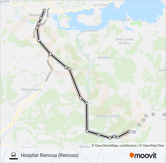 Mapa de REINOSA-POLIENTES de autobús