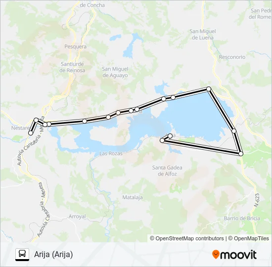 REINOSA-CABAÑAS-ARIJA Bus Line Map