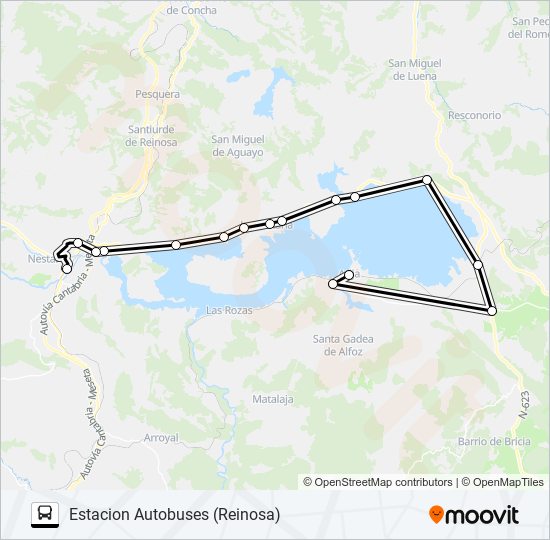 Mapa de REINOSA-CABAÑAS-ARIJA de autobús