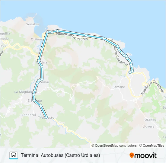CASTRO-GURIEZO Bus Line Map