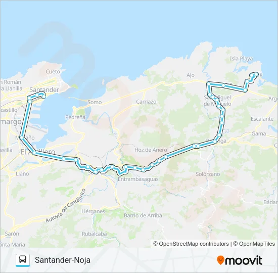 SANTANDER-NOJA Bus Line Map