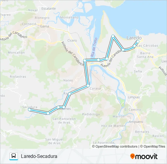 LAREDO-SECADURA Bus Line Map