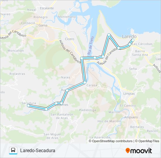 Mapa de LAREDO-SECADURA de autobús