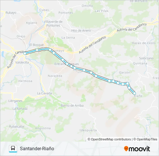 SANTANDER-RIAÑO Bus Line Map