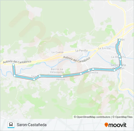 SARON-CASTAÑEDA Bus Line Map