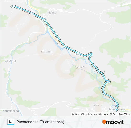 PUENTENANSA-OTERO Bus Line Map
