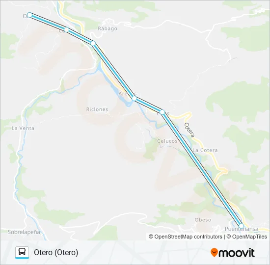 PUENTENANSA-OTERO Bus Line Map