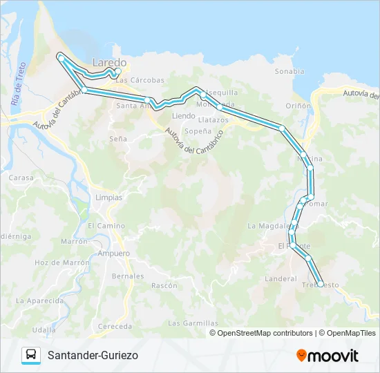 SANTANDER-GURIEZO Bus Line Map