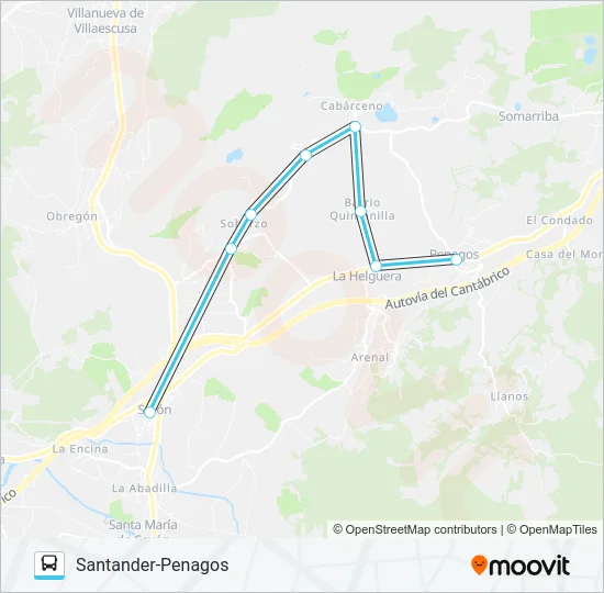 SANTANDER-PENAGOS Bus Line Map