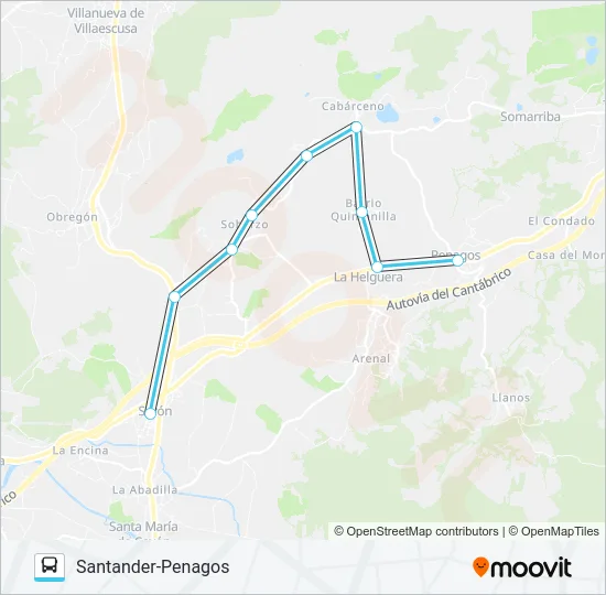 SANTANDER-PENAGOS Bus Line Map