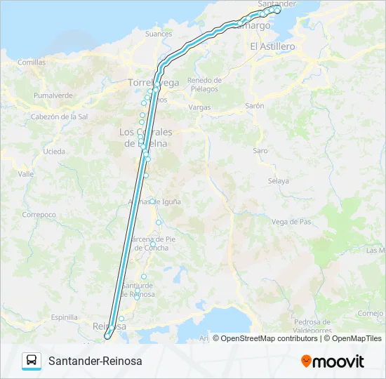 SANTANDER-REINOSA Bus Line Map