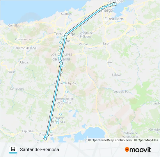 SANTANDER-REINOSA Bus Line Map