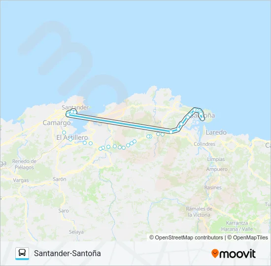 SANTANDER-SANTOÑA Bus Line Map
