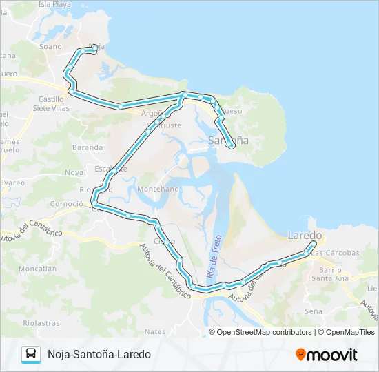 NOJA-SANTOÑA-LAREDO Bus Line Map